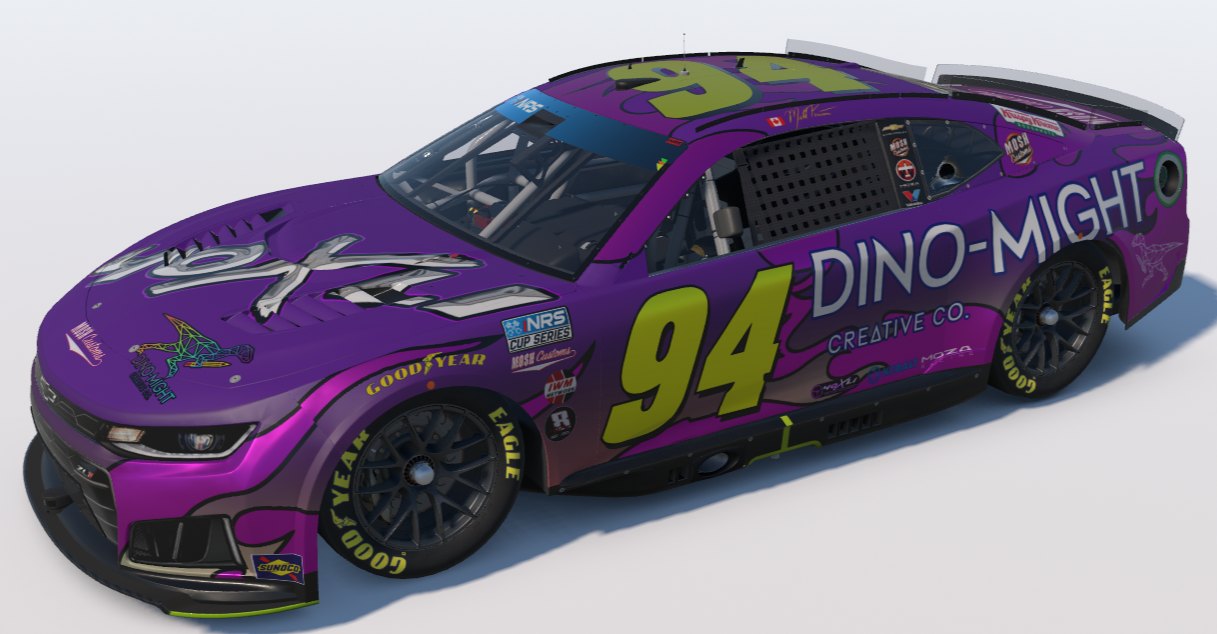 Purple Dino-Might Creative Co. #94 Chevrolet Camaro