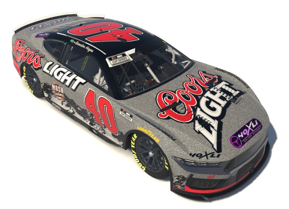 Silver and black Coors Light #40 Ford Mustang