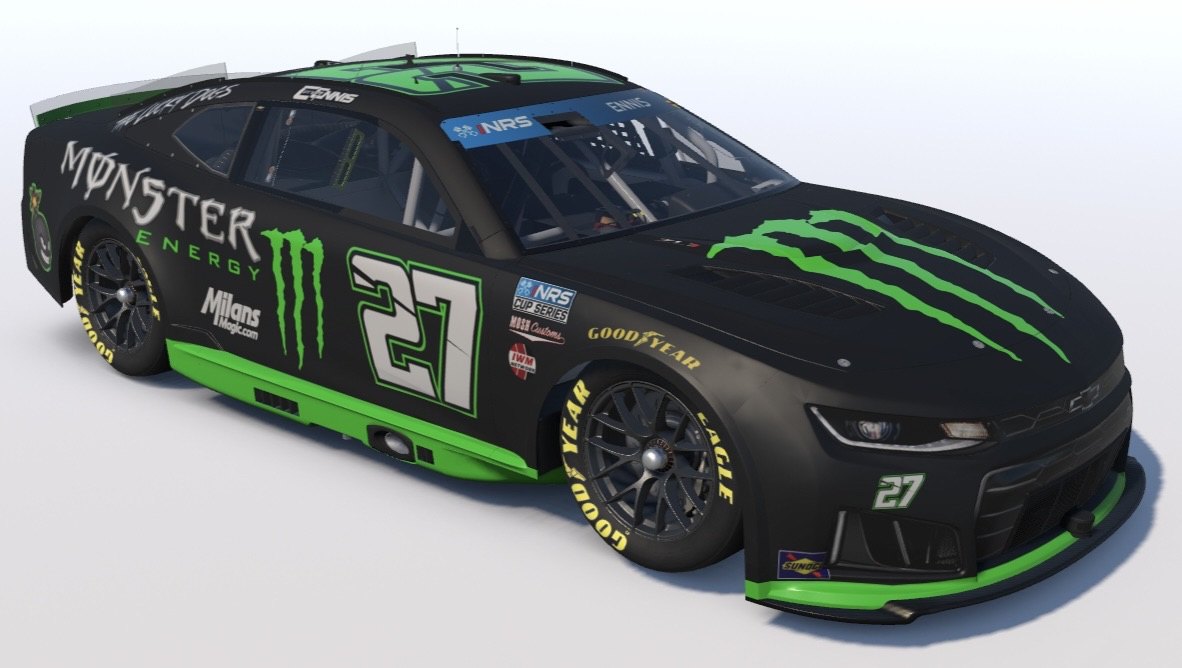 Black and green Monster Energy #27 Chevrolet Camaro